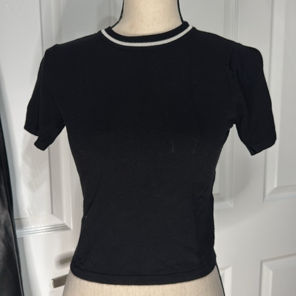 Pants and top. Women's Black Faux Vegan Leather Tie Waist Pants Size Small - Picture 7 of 8